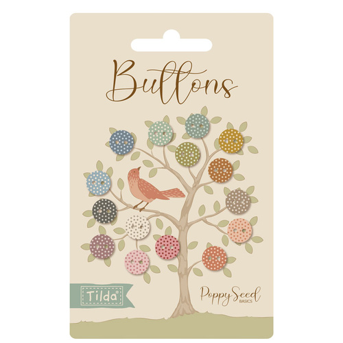 Tilda | Poppy Seed Basics | Fabric Buttons 9mm 400078