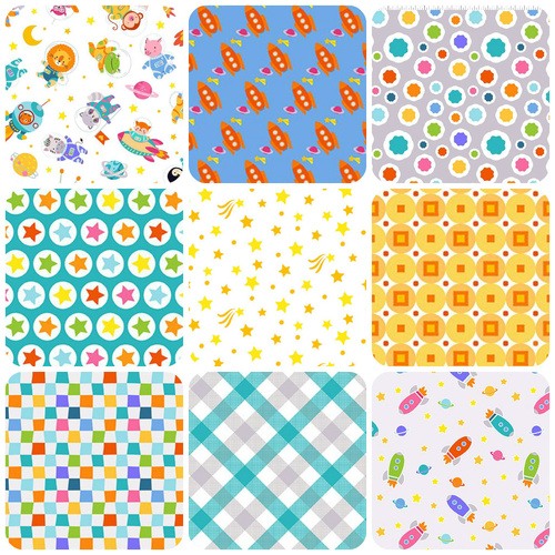 In The Beginning | Space Buddies | Fat Quarter Bundle | 9 Designs