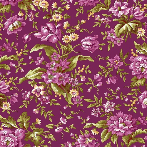Maywood Studios | Veranda | Focal Floral Plum MAS11050-V