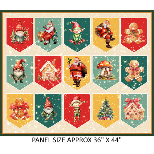 Milvale Design Studio | Santa's Village | Bunting 36" Panel 5098/06