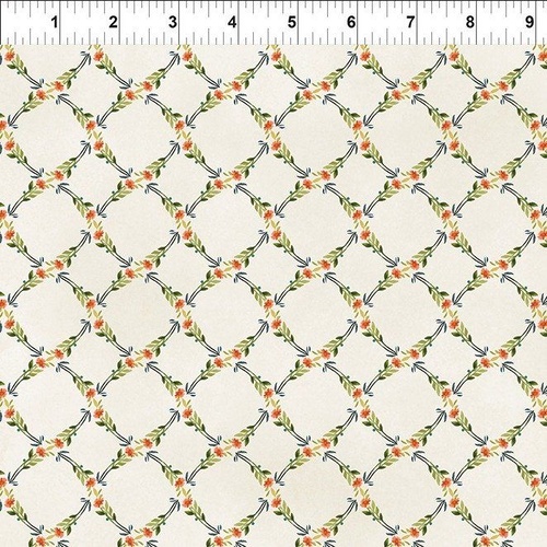 In The Beginning | Woodland Animals | Lattice Floral Cream 9QFA-1