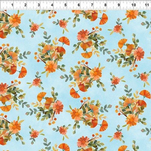 In The Beginning | Woodland Animals | Floral Bouquets Blue 5QFA-2