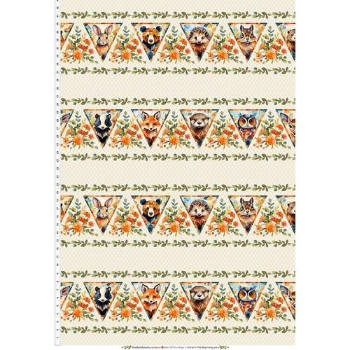 In The Beginning | Woodland Animals | Animal Border Stripe Multi 3QFA-1