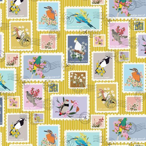 Devonstone | Aussie Backyard | Australian Bird Stamps Yellow DV7872