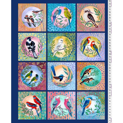 Helen Godden | Birds of a Feather | Bird Blocks 36" Panel PWHG015.PANEL
