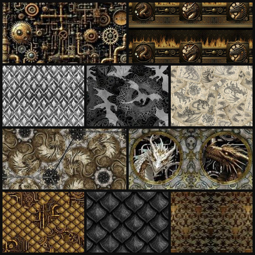 ITB | Jason Yenter | Steampunk Dragon Dynasty | Fat Quarter Bundle 10 Designs