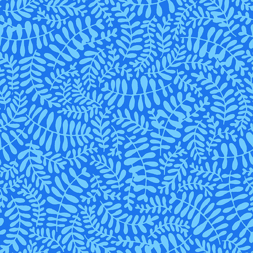 Modern Scandanavian Leaf Fern Blue