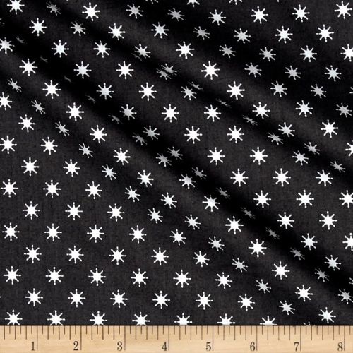 Metallic Snowflakes Black