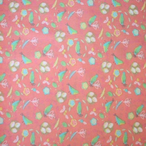 Spring Burst Birds Peach Per Metre