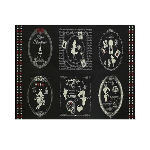 Alice in Wonderland Panel Black