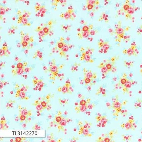 Antique Floral Small Rose Blue