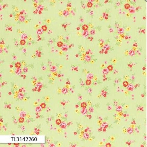 Antique Floral Small Rose Green