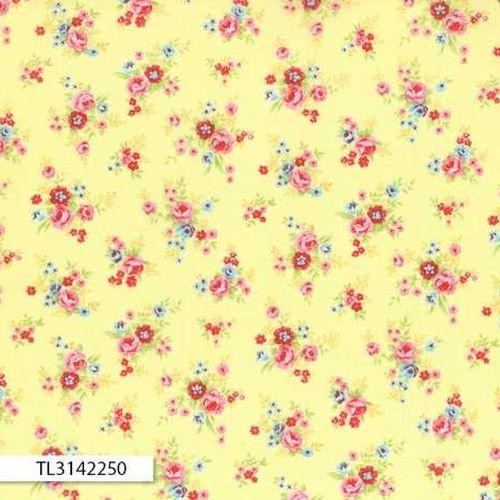 Antique Floral Small Rose Yellow