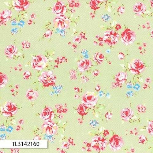 Antique Floral Medium Rose Green