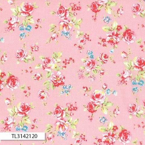 Antique Floral Medium Rose Pink