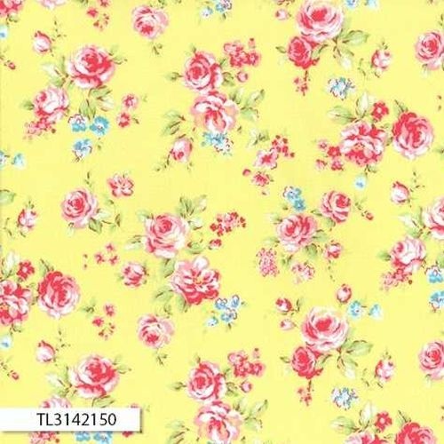 Antique Floral Medium Rose Yellow