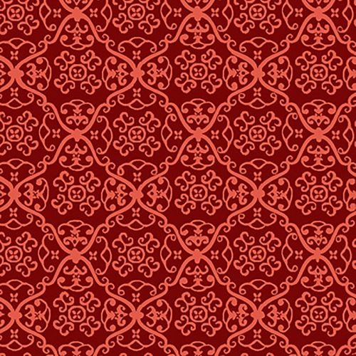 Damask Floral Red
