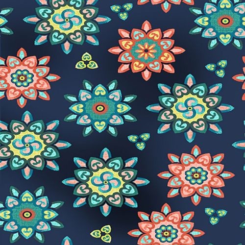 Stylised Floral Aqua