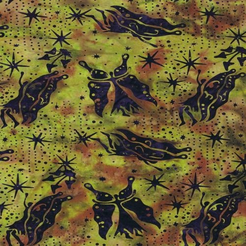 Butterfly Stars Batik Lime