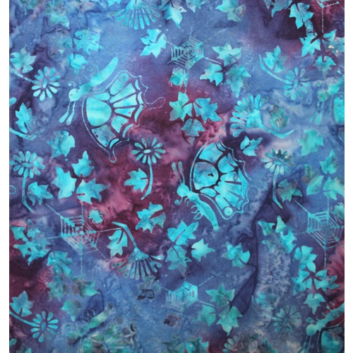 Floral Butterfly Batik Blue