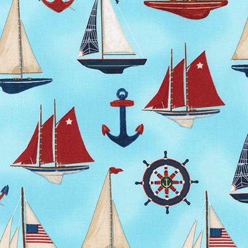 Nautical Sailing Boats Sky Blue