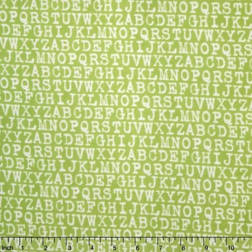 Alphabet Flannel Green