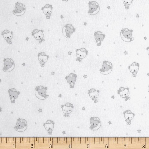 Sleeping Bear Flannel Light Grey