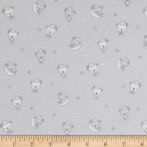 Sleeping Bear Flannel Grey