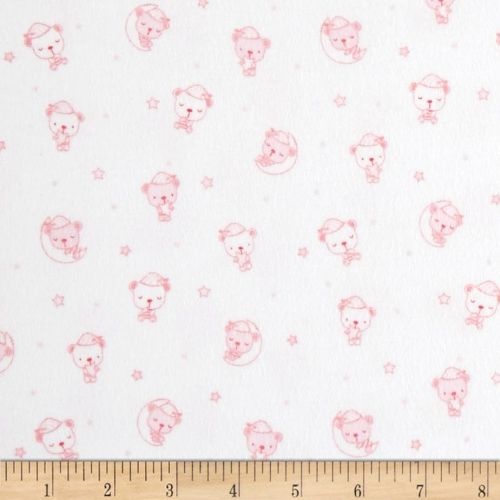 Sleeping Bear Flannel Light Pink