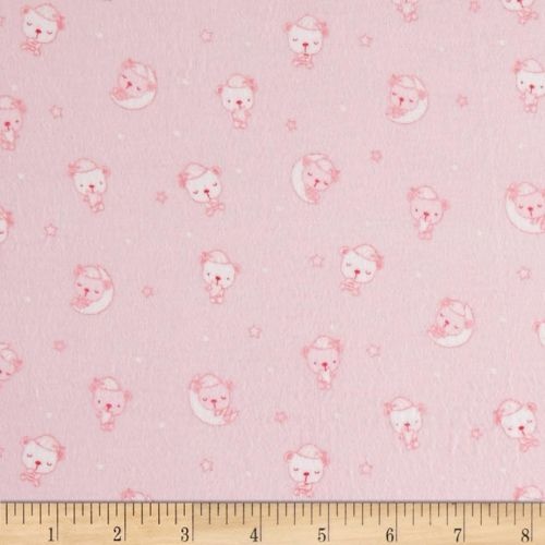Sleeping Bear Flannel Pink