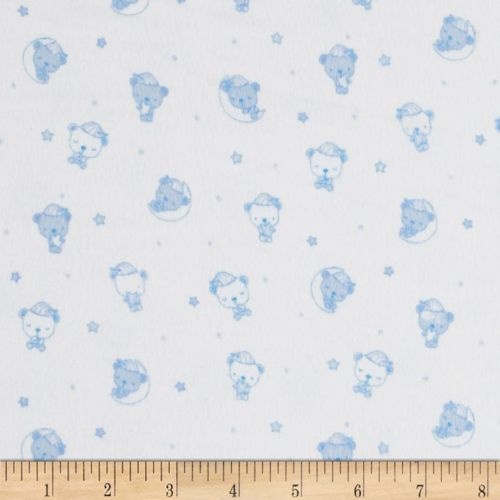 Sleeping Bear Flannel Light Blue
