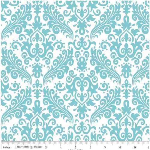 Sparkle Hollywood Damask Aqua