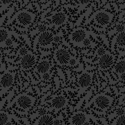 Floral Charcoal Black