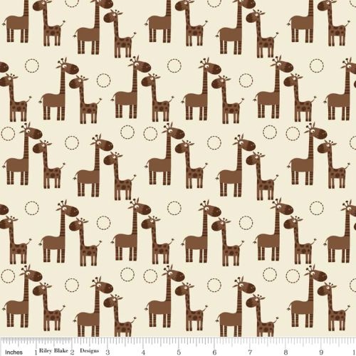 Giraffes Flannel White