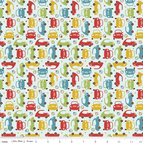 Multi Cars Flannel Blue