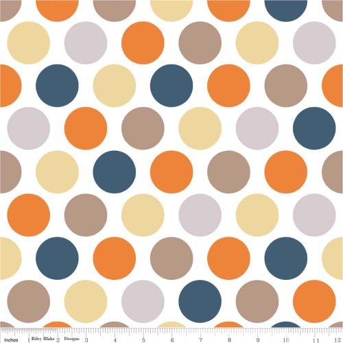 Multi Spots Flannel White