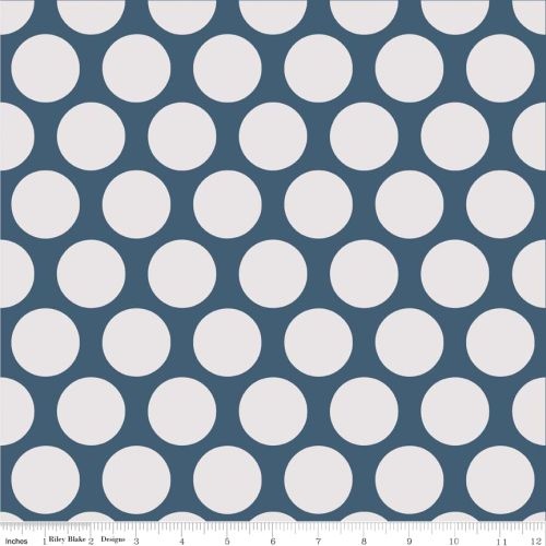 Grey Spots Flannel Blue