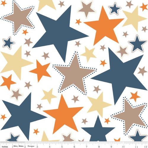 Multi Stars Flannel White