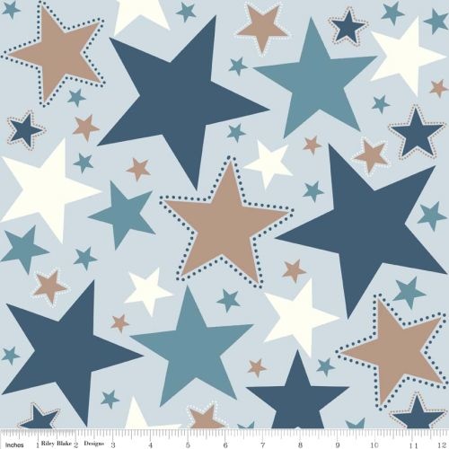Stars Flannel Blue