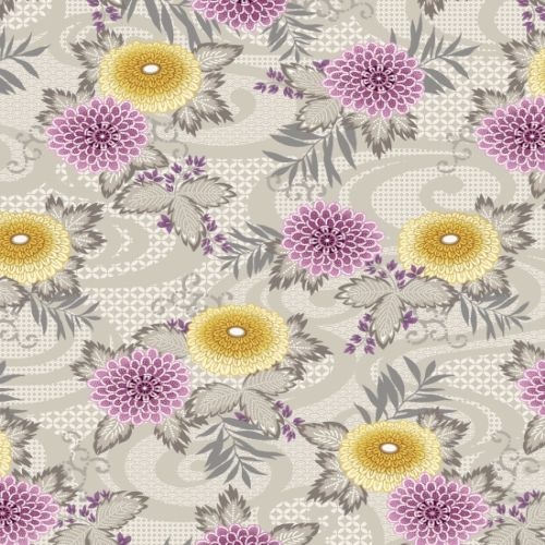 Oriental Floral Grey