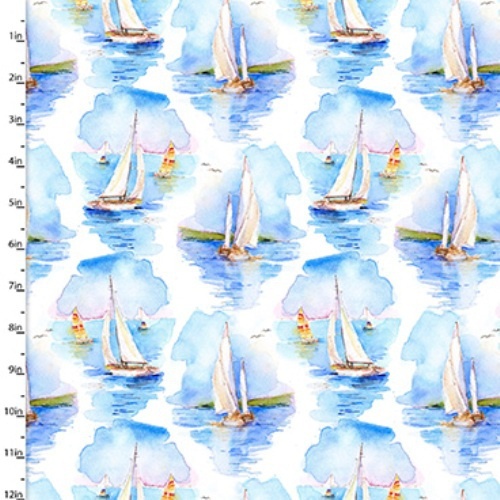 At The Shore Sailing Boats Nautical White FT16054