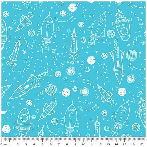 Fabric Remnant | Lift Off Galaxy Glow in the Dark (69cm x 112cm)